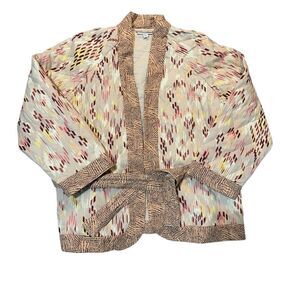 Knox Rose Quilted Kimono Jacket XL Boho Southwestern Print with Belt
